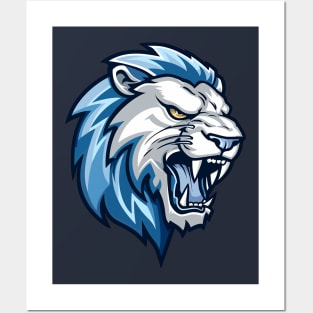 Blue Lions Head Posters and Art